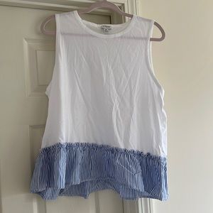NWOT J. Crew White Woven-hem Tank Top | Size XL